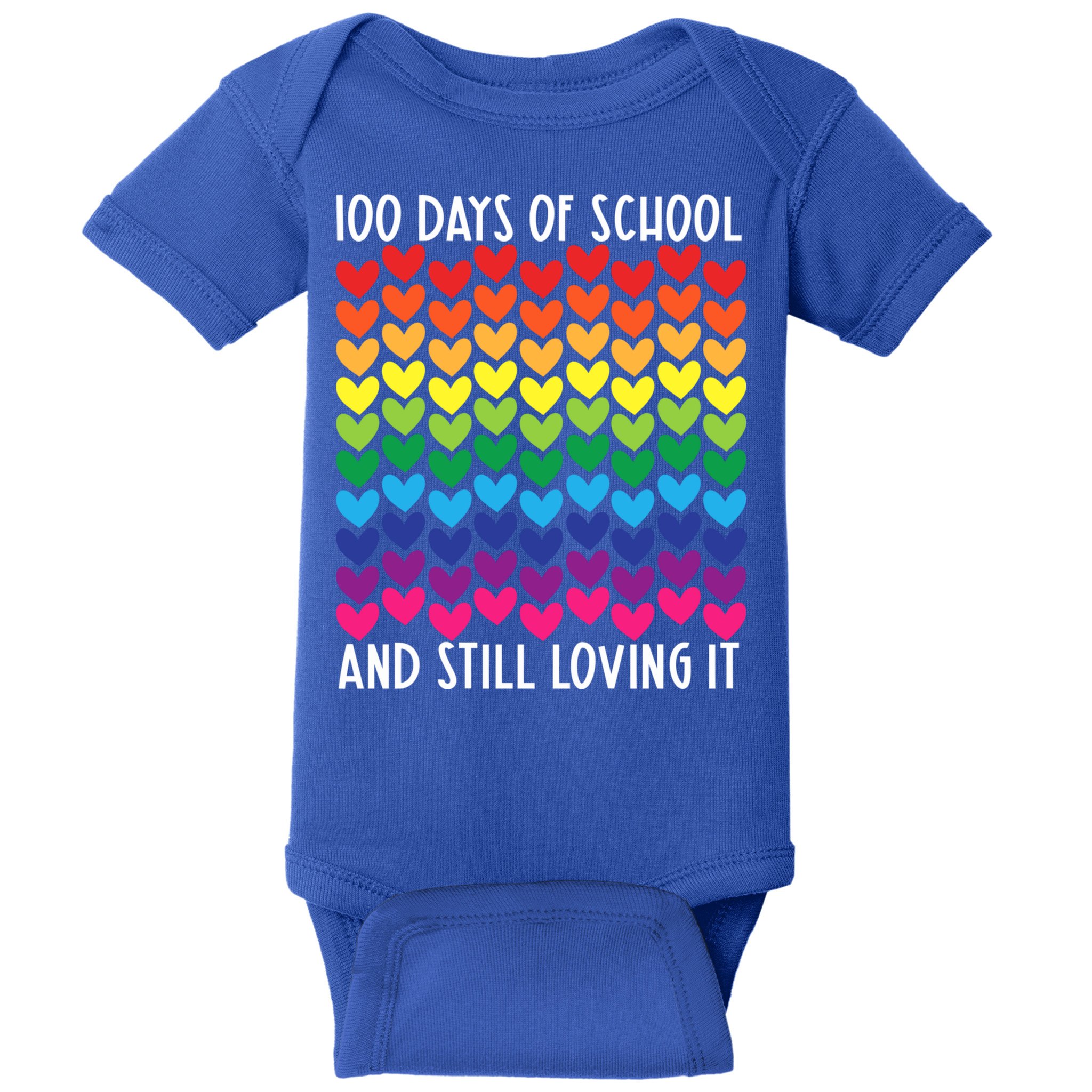 100 Days Of School And Still Loving It Heart Happy 100th Day Gift Baby Bodysuit