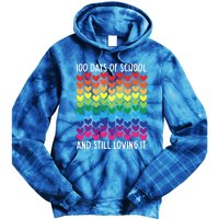 100 Days Of School And Still Loving It Heart Happy 100th Day Gift Tie Dye Hoodie