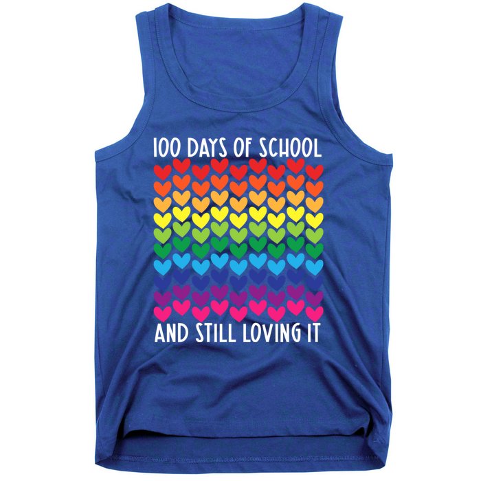 100 Days Of School And Still Loving It Heart Happy 100th Day Gift Tank Top