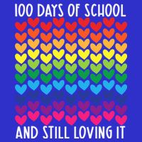 100 Days Of School And Still Loving It Heart Happy 100th Day Gift Womens T-Shirt