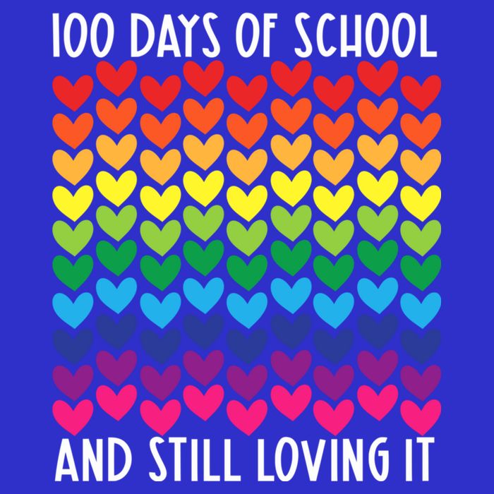 100 Days Of School And Still Loving It Heart Happy 100th Day Gift Womens T-Shirt