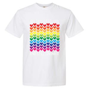 100 Days Of School And Still Loving It Heart Happy 100th Day Gift Garment-Dyed Heavyweight T-Shirt