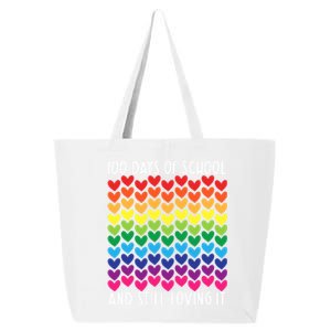 100 Days Of School And Still Loving It Heart Happy 100th Day Gift 25L Jumbo Tote