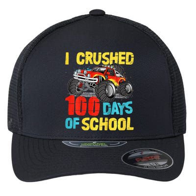 100 Days Of School For Monster Truck Flexfit Unipanel Trucker Cap