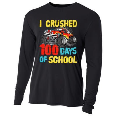 100 Days Of School For Monster Truck Cooling Performance Long Sleeve Crew