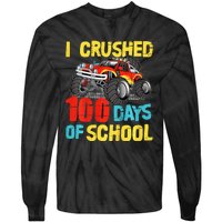 100 Days Of School For Monster Truck Tie-Dye Long Sleeve Shirt