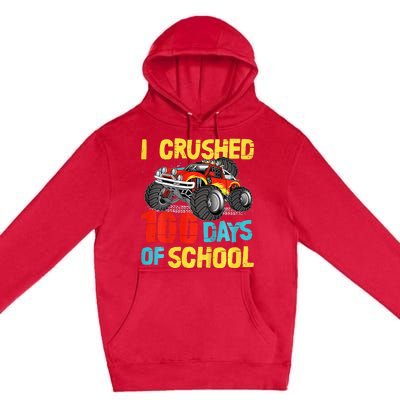 100 Days Of School For Monster Truck Premium Pullover Hoodie