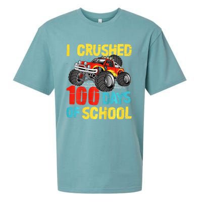 100 Days Of School For Monster Truck Sueded Cloud Jersey T-Shirt