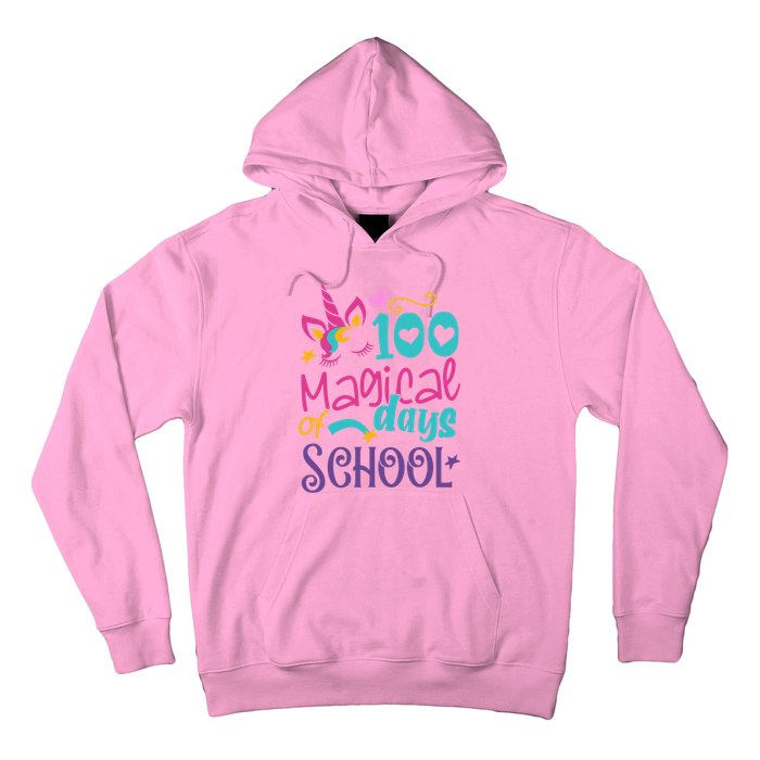 100th Day Of School Unicorn 100 Magical Days Teacher Girls Hoodie