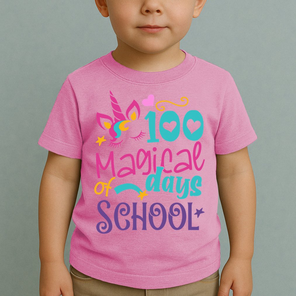 100th Day Of School Unicorn 100 Magical Days Teacher Girls Toddler T-Shirt