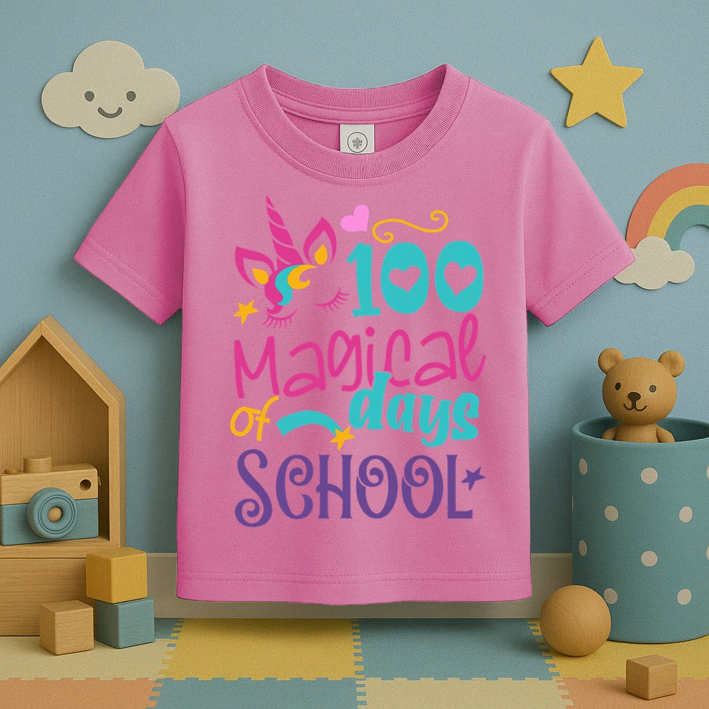 100th Day Of School Unicorn 100 Magical Days Teacher Girls Toddler T-Shirt