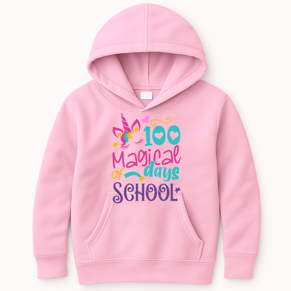100th Day Of School Unicorn 100 Magical Days Teacher Girls Kids Hoodie