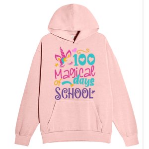 100th Day Of School Unicorn 100 Magical Days Teacher Girls Urban Pullover Hoodie