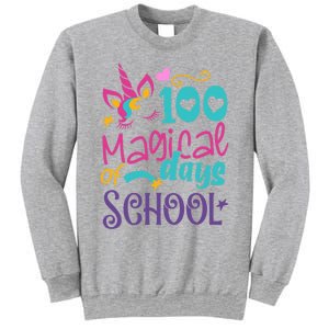 100th Day Of School Unicorn 100 Magical Days Teacher Girls Sweatshirt