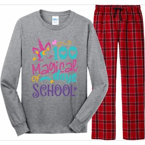 100th Day Of School Unicorn 100 Magical Days Teacher Girls Long Sleeve Pajama Set