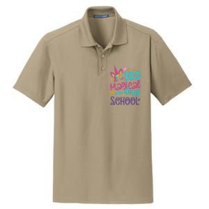 100th Day Of School Unicorn 100 Magical Days Teacher Girls Dry Zone Grid Polo