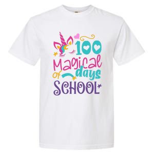 100th Day Of School Unicorn 100 Magical Days Teacher Girls Garment-Dyed Heavyweight T-Shirt