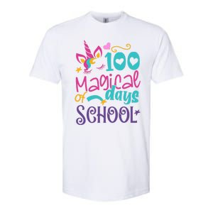 100th Day Of School Unicorn 100 Magical Days Teacher Girls Softstyle CVC T-Shirt