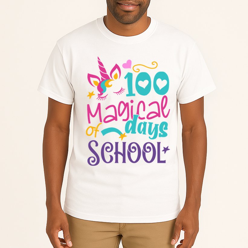 100th Day Of School Unicorn 100 Magical Days Teacher Girls Tall T-Shirt