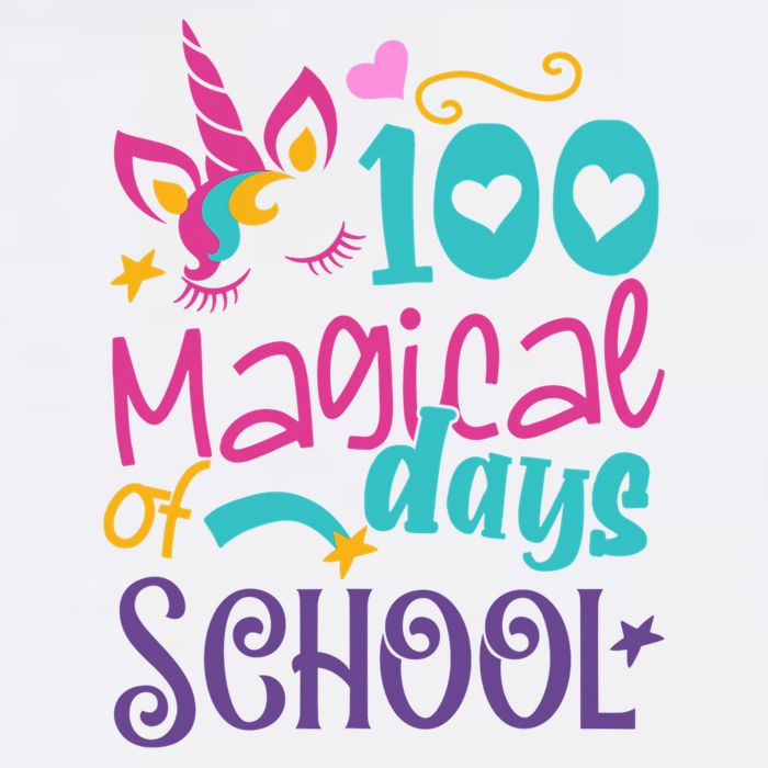 100th Day Of School Unicorn 100 Magical Days Teacher Girls Tall T-Shirt