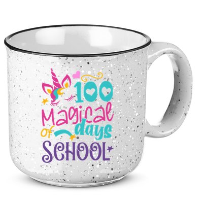 100th Day Of School Unicorn 100 Magical Days Teacher Girls 15oz Campfire Ceramic Mug