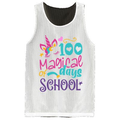 100th Day Of School Unicorn 100 Magical Days Teacher Girls Mesh Reversible Basketball Jersey Tank