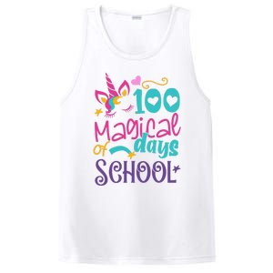 100th Day Of School Unicorn 100 Magical Days Teacher Girls PosiCharge Competitor Tank