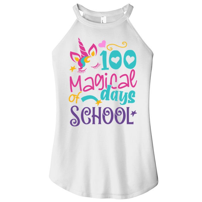 100th Day Of School Unicorn 100 Magical Days Teacher Girls Women's Perfect Tri Rocker Tank