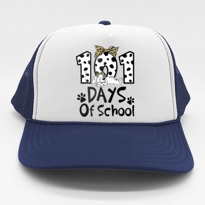 100th Day Of School 101 Days Smarter Funny Dalmatian Trucker Hat