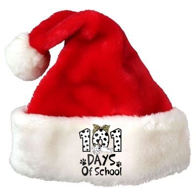 100th Day Of School 101 Days Smarter Funny Dalmatian Premium Christmas Santa Hat