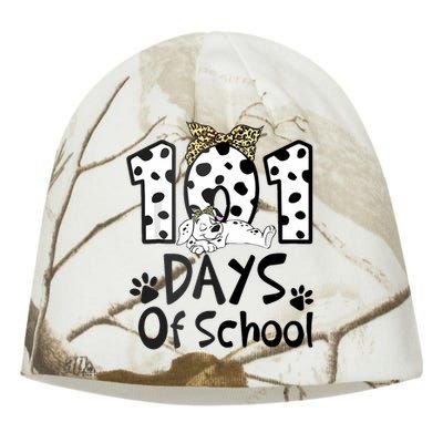 100th Day Of School 101 Days Smarter Funny Dalmatian Kati - Camo Knit Beanie