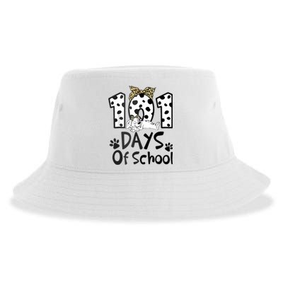 100th Day Of School 101 Days Smarter Funny Dalmatian Sustainable Bucket Hat