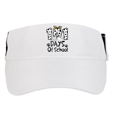 100th Day Of School 101 Days Smarter Funny Dalmatian Adult Drive Performance Visor