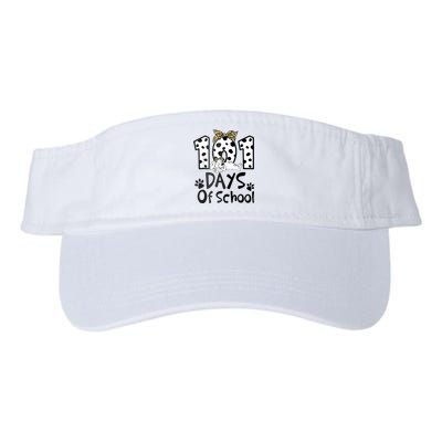 100th Day Of School 101 Days Smarter Funny Dalmatian Valucap Bio-Washed Visor