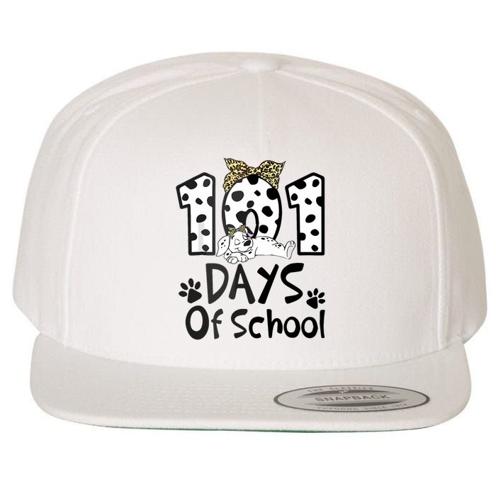 100th Day Of School 101 Days Smarter Funny Dalmatian Wool Snapback Cap