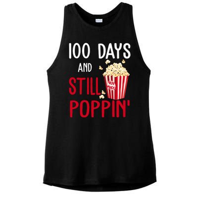 100 Days Of School And Still Poppin Ladies PosiCharge Tri-Blend Wicking Tank