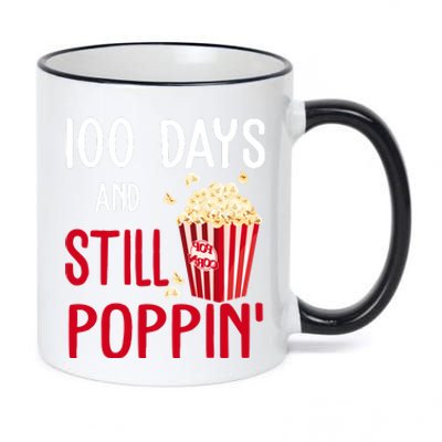 100 Days Of School And Still Poppin 11oz Black Color Changing Mug