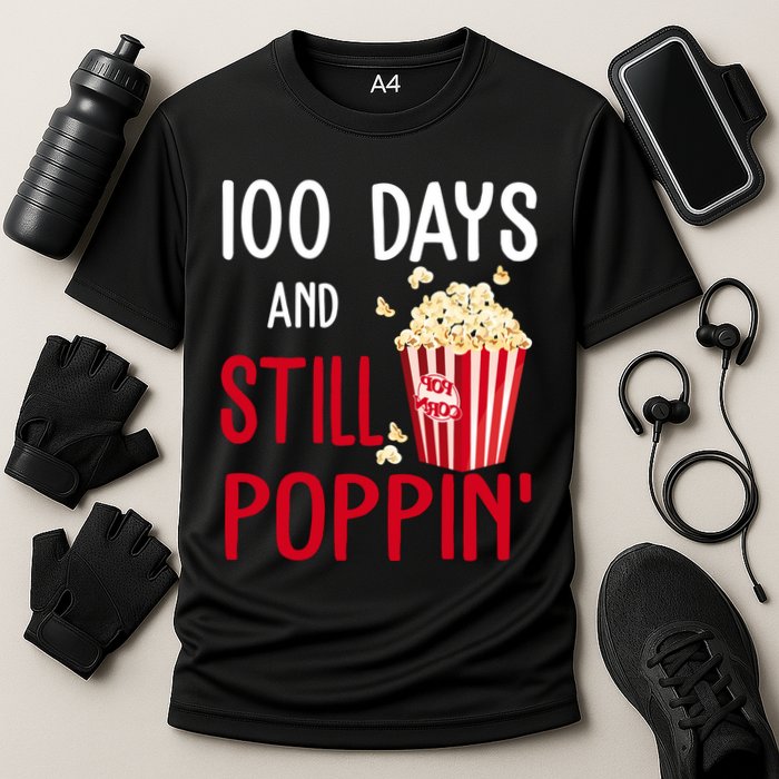 100 Days Of School And Still Poppin Performance Shirt