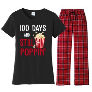 100 Days Of School And Still Poppin Women's Flannel Pajama Set