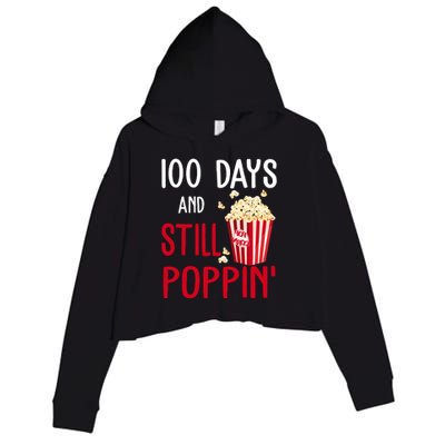 100 Days Of School And Still Poppin Crop Fleece Hoodie