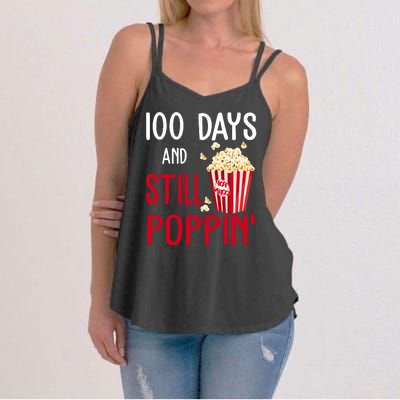 100 Days Of School And Still Poppin Women's Strappy Tank