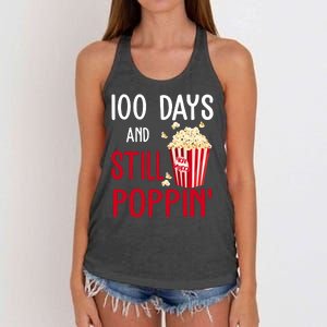 100 Days Of School And Still Poppin Women's Knotted Racerback Tank