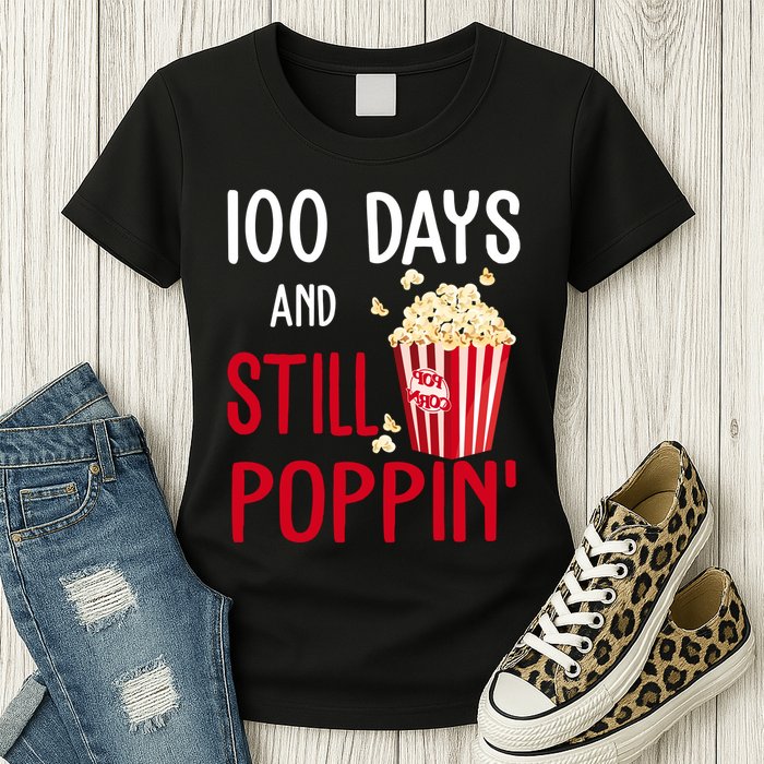 100 Days Of School And Still Poppin Womens T-Shirt