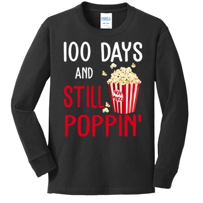 100 Days Of School And Still Poppin Kids Long Sleeve Shirt