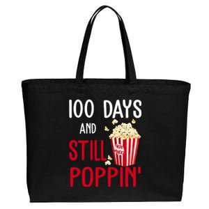 100 Days Of School And Still Poppin Cotton Canvas Jumbo Tote