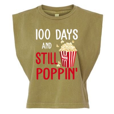 100 Days Of School And Still Poppin Garment-Dyed Women's Muscle Tee