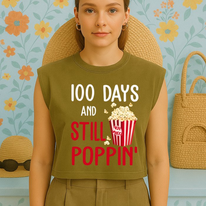 100 Days Of School And Still Poppin Garment-Dyed Women's Muscle Tee