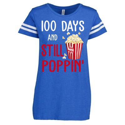 100 Days Of School And Still Poppin Enza Ladies Jersey Football T-Shirt