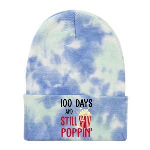 100 Days Of School And Still Poppin Tie Dye 12in Knit Beanie