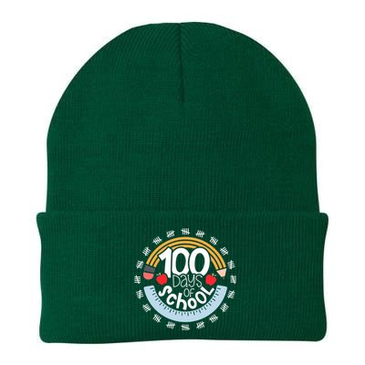 100th Day Of School Teacher 100 Days Smarter Pencil Ruler Knit Cap Winter Beanie